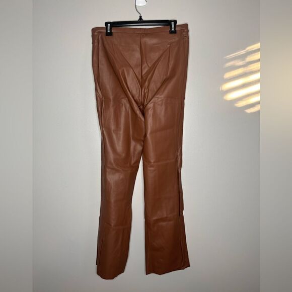 Skims Faux Leather Seamed Bootcut Pants NWT - Picture 3 of 5